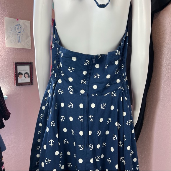 Hell Bunny Vixen Marina Sailor Halter Pin Up Dress - Picture 11 of 14